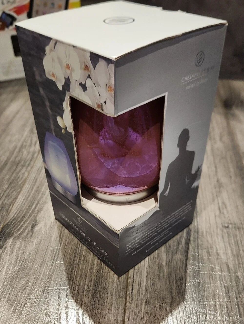 NIB Chesapeake Bay Pink Glass Essential Oil Diffuser